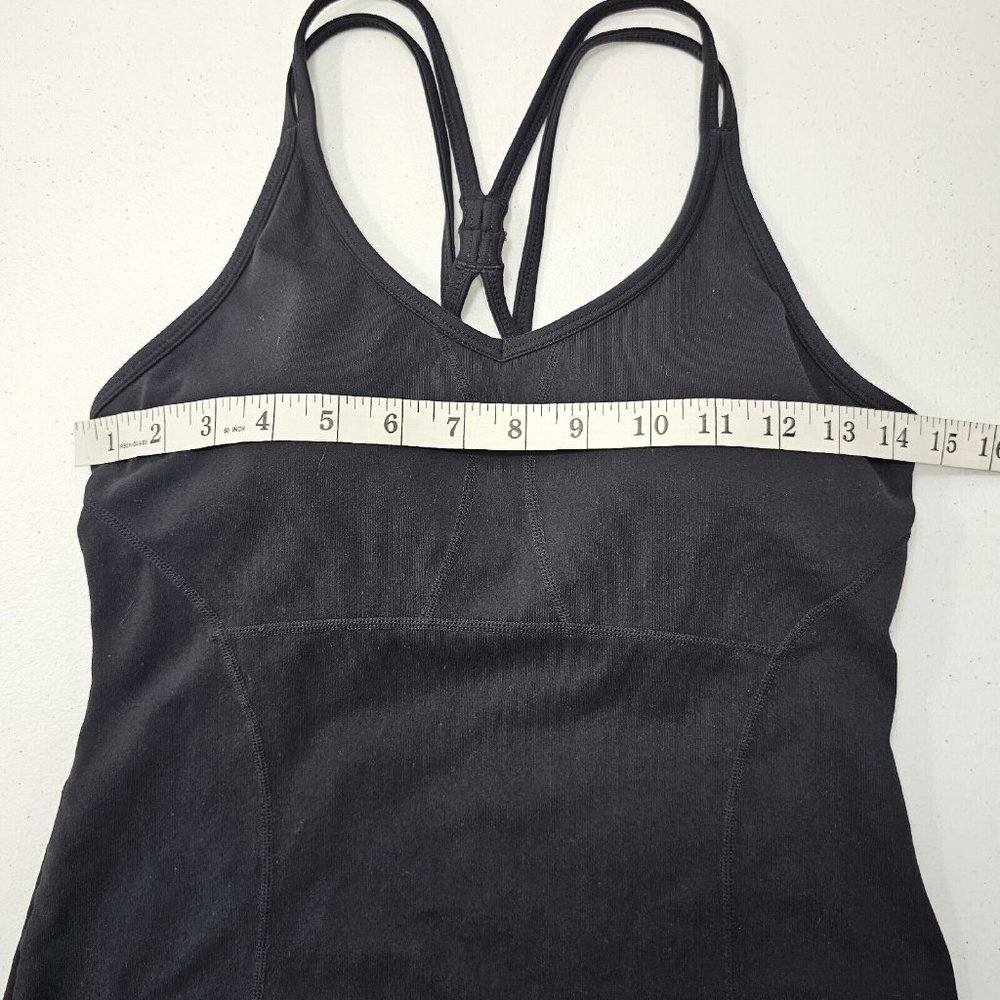 Athleta Racerback Strappy Tank Top Womens Size Small Black Shelf Bra Athletic - Picture 11 of 13